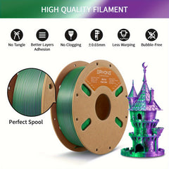 [1kg Dual Color PLA Filament] ERYONE Silk Dual Color Filament PLA 3D Printer 1.75mm +/- 0.03mm, Coextrusion Filament PLA Shiny Filament 1kg(2.2lbs)