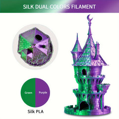 [1kg Dual Color PLA Filament] ERYONE Silk Dual Color Filament PLA 3D Printer 1.75mm +/- 0.03mm, Coextrusion Filament PLA Shiny Filament 1kg(2.2lbs)