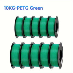 3D Printer Filament PETG Filament 1.75 Mm PETG 3D Printer Filament 22.05LB (10 Pieces Pack) Size Accuracy +/-0.02 Mm, Suitable For FDM 3D Printers