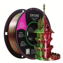 [1kg Dual Color PLA Filament] ERYONE Silk Dual Color Filament PLA 3D Printer 1.75mm +/- 0.03mm, Coextrusion Filament PLA Shiny Filament 1kg(2.2lbs)
