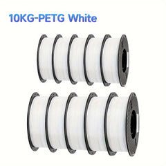 3D Printer Filament PETG Filament 1.75 Mm PETG 3D Printer Filament 22.05LB (10 Pieces Pack) Size Accuracy +/-0.02 Mm, Suitable For FDM 3D Printers