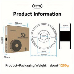 3D Printer Filament PETG Filament 1.75 Mm PETG 3D Printer Filament 22.05LB (10 Pieces Pack) Size Accuracy +/-0.02 Mm, Suitable For FDM 3D Printers