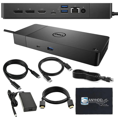 Dell WD19S Docking Station 130W (90W Power Delivery) - Dell Docking Station for Dell Laptop with 130W Power Adapter + HDMI Cable + DisplayPort Cable + USB-C Cable + Microfiber Cloth (Renewed)