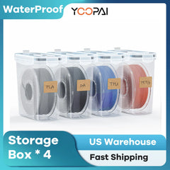 YOOPAI Filament Storage Box 4 Pack Filament Container for 3D Printing Filament Sealing and Protection 4.0L  9.5*4.4*9.7 cm