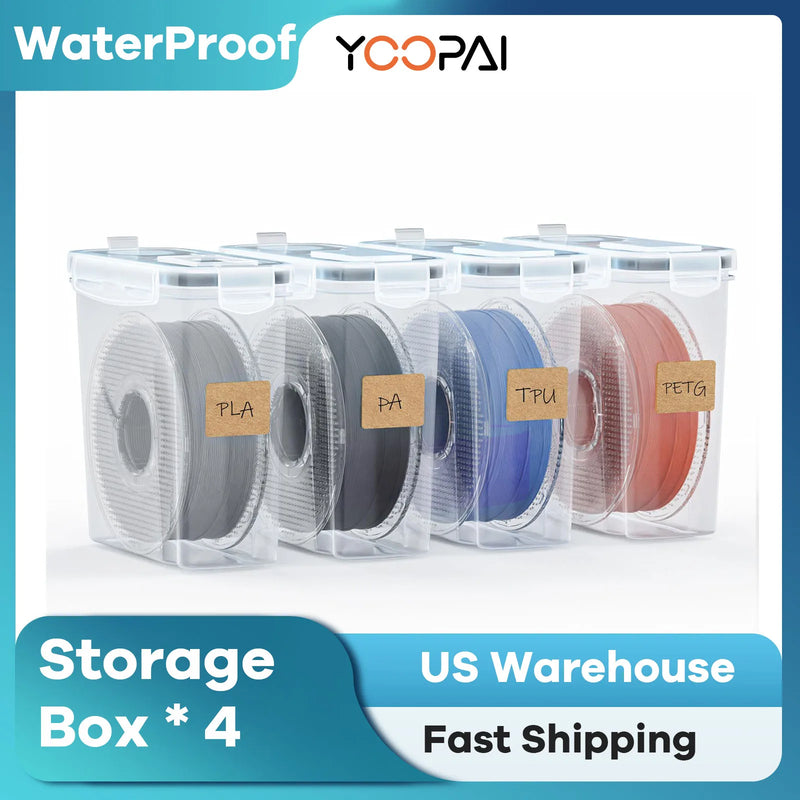 YOOPAI Filament Storage Box 4 Pack Filament Container for 3D Printing Filament Sealing and Protection 4.0L  9.5*4.4*9.7 cm
