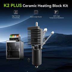 Creality Official K2 Plus Ceramic Heating Block Hotend Kit Unicorn Quick Swap Nozzle Kit 350°C High Temperature Resistant