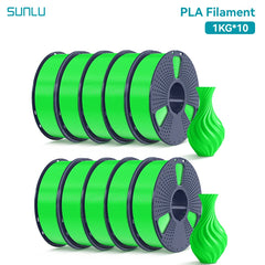 SUNLU 10KG PLA 3D Printer Filament 1.75mm, 1kg Spool (2.2lbs)