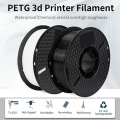 10KG/22LBS 1.75mm PETG Filament for 3D Printer Plastic Material Clogging Free Non-Toxic PETG 3D Filament Consumables