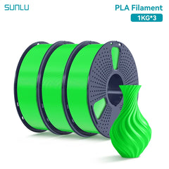 SUNLU 3KG PLA /Clear 3D Printer Filament 1.75mm 1000g Spool (2.2lbs)