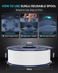 SUNLU 3KG PLA /Clear 3D Printer Filament 1.75mm 1000g Spool (2.2lbs)