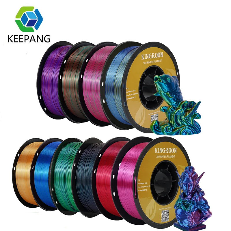 KEEPANG PLA/Silk PLA Filament 5/10kg 3D Printer Filament 1kg/1roll 1.75mm Pla Plastic Filamento No Bubble 3D Printing Materials