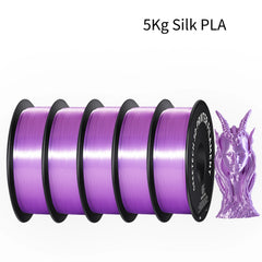 GEEETECH 5Kg 3D Silk PLA Filament 1.75mm High Gloss Surface Neat Wrapped Dimensional Accuracy /-0.02mm Vacuum Packaging