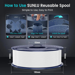 SUNLU 3KG PLA Plus /Clear 3D Printer Filament 1.75mm 1000g Spool (2.2lbs)