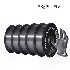 GEEETECH 5Kg 3D Silk PLA Filament 1.75mm High Gloss Surface Neat Wrapped Dimensional Accuracy /-0.02mm Vacuum Packaging