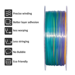 GEEETECH 5Kg 3D Silk PLA Filament 1.75mm High Gloss Surface Neat Wrapped Dimensional Accuracy /-0.02mm Vacuum Packaging
