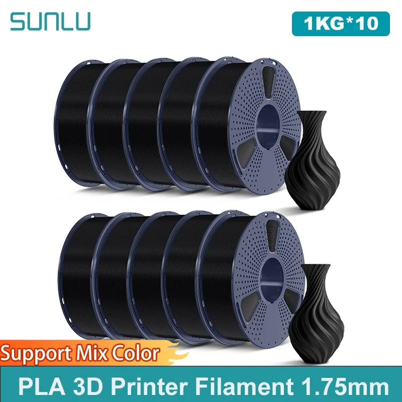 SUNLU 10KG PLA 3D Printer Filament 1.75mm, 1kg Spool (2.2lbs)