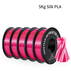 GEEETECH 5Kg 3D Silk PLA Filament 1.75mm High Gloss Surface Neat Wrapped Dimensional Accuracy /-0.02mm Vacuum Packaging