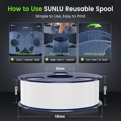 SUNLU 10KG PLA 3D Printer Filament 1.75mm, 1kg Spool (2.2lbs)