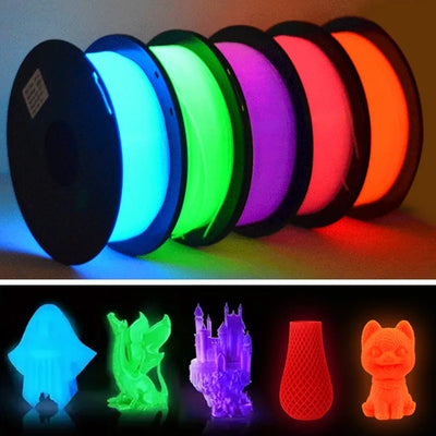 1.75mm PLA Luminous 3D Printer Filament, 200g(0.44L）Spool, Glow in the Dark, for FDM Printers