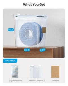 YOOPAI Filament Storage Box 4 Pack Filament Container for 3D Printing Filament Sealing and Protection 4.0L  9.5*4.4*9.7 cm