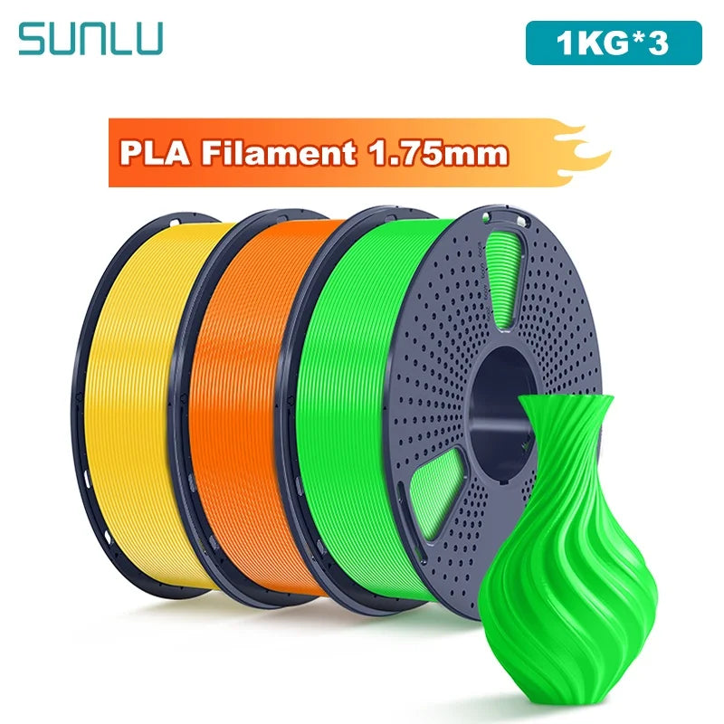 SUNLU 3KG PLA /Clear 3D Printer Filament 1.75mm 1000g Spool (2.2lbs)
