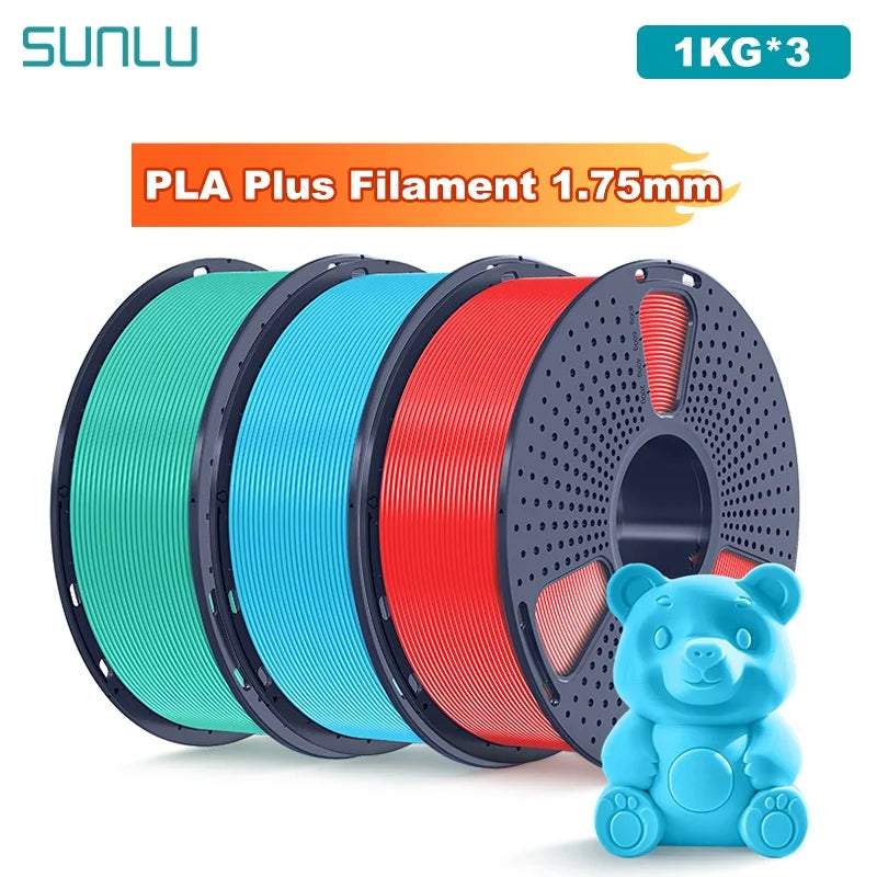 SUNLU 3KG PLA Plus /Clear 3D Printer Filament 1.75mm 1000g Spool (2.2lbs)