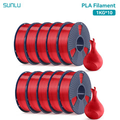 SUNLU 10KG PLA 3D Printer Filament 1.75mm, 1kg Spool (2.2lbs)