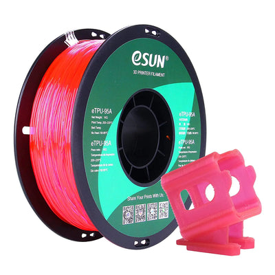 eSUN 1.75mm TPU 95A Flexible 3D Printer Filament 1KG Spool (2.2lbs) Glass Pink