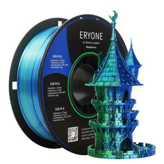 [1kg Dual Color PLA Filament] ERYONE Silk Dual Color Filament PLA 3D Printer 1.75mm +/- 0.03mm, Coextrusion Filament PLA Shiny Filament 1kg(2.2lbs)