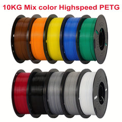 Newest Hyper PETG 3D Printer Filament 1.75mm For High Speed 600mm/s Printer 3D Printing Material Good Toughness High Precision No Bubble 10KG Mix Color