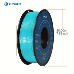 [3kgs Cyan PLA 3d Filament] LONGER 3kgs 6.6LB PLA Cyan 3 Rolls (1KGS 2.2LB Each) 3d Printing Filament, 1.75mm, For All 3d Printers and 3d Printing Pens